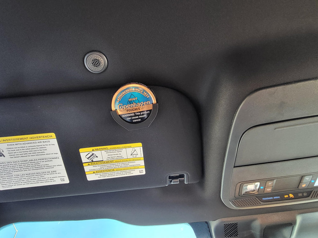 Car and Truck Visor Clip Holder for Copenhagen and Skoal Dip Cans, Black