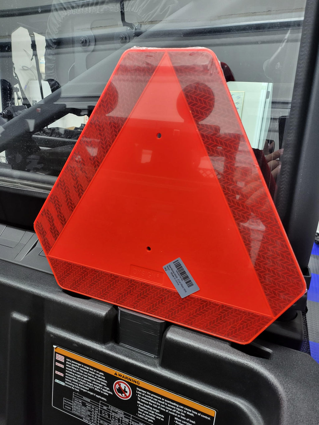 Triangle Mount Slow Moving Mount for Can-Am Defender, Black Plastic, Heavy-Duty Vehicle Safety Accessory