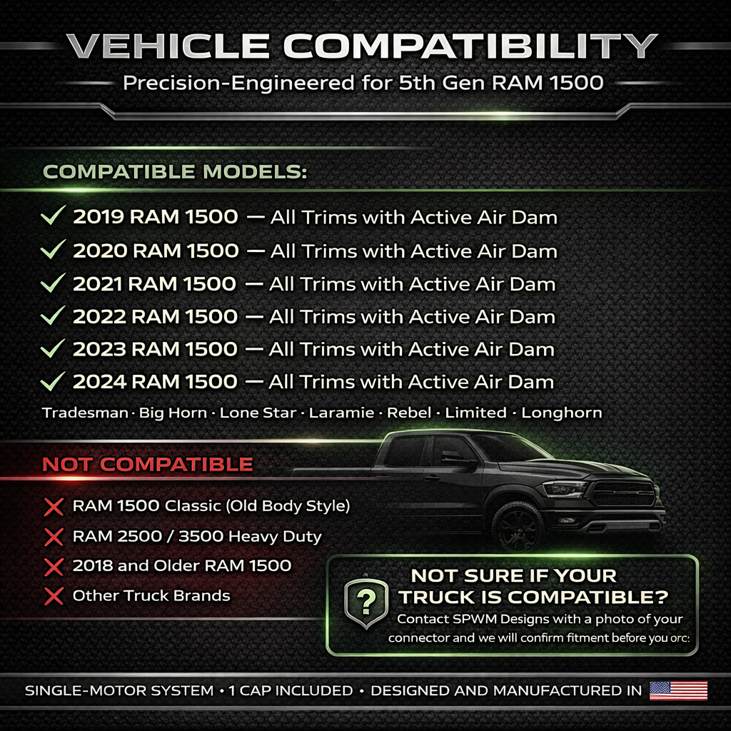 RAM 1500 Active Air Dam Wiring Harness Connector Cap (2019-2025)