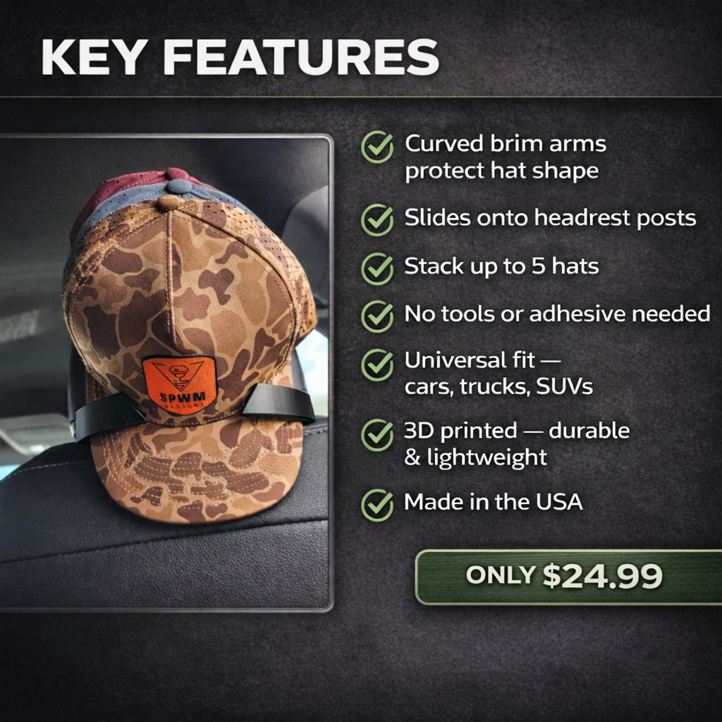 CabCap — Headrest Hat Holder (Patent Pending)