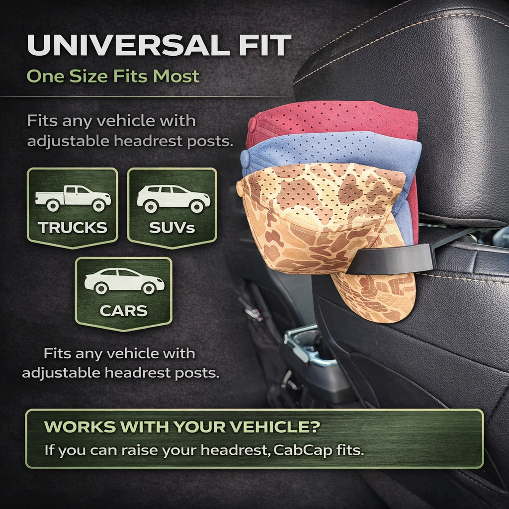 CabCap — Headrest Hat Holder (Patent Pending)