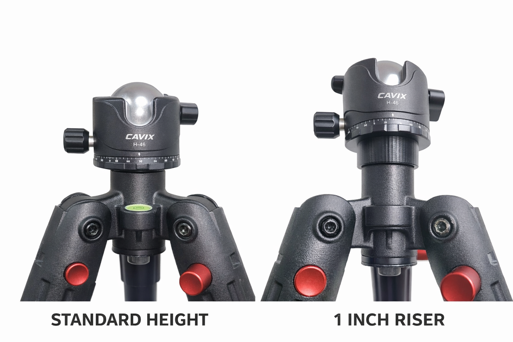 SPWM Bog Deathgrip Tripod Ball Head Conversion with 1 inch Riser