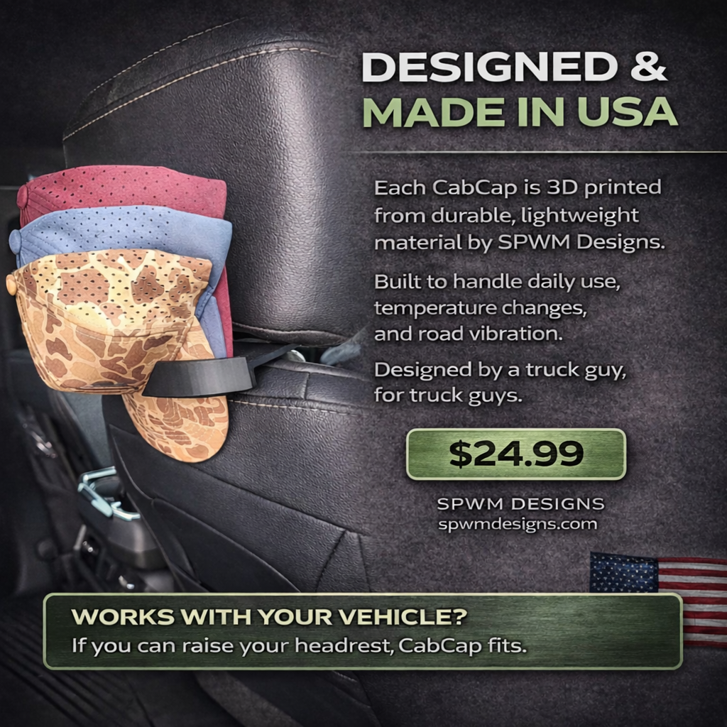 CabCap — Headrest Hat Holder (Patent Pending)